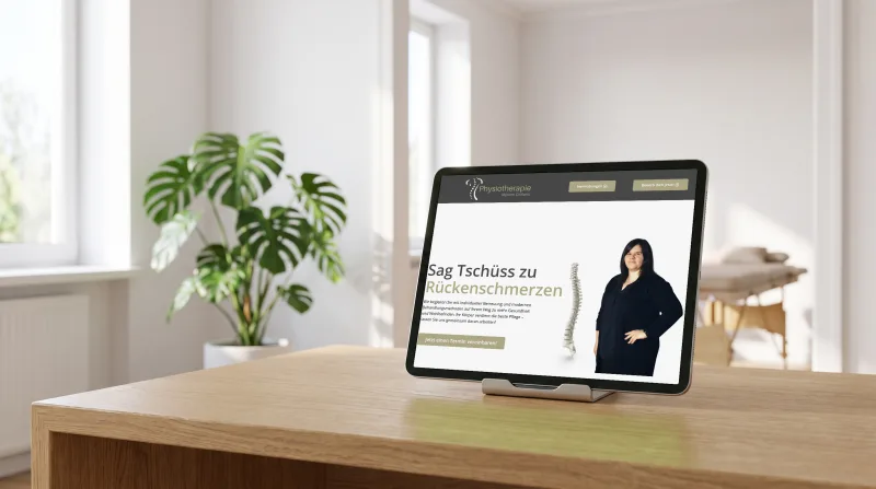 Die Website von Physiotherapie Cicilano in einer Szene